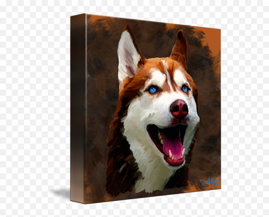 Brown Husky Dog By Sue Molyneaux - Husky Dog Puppy Brown Png,Husky Transparent Background