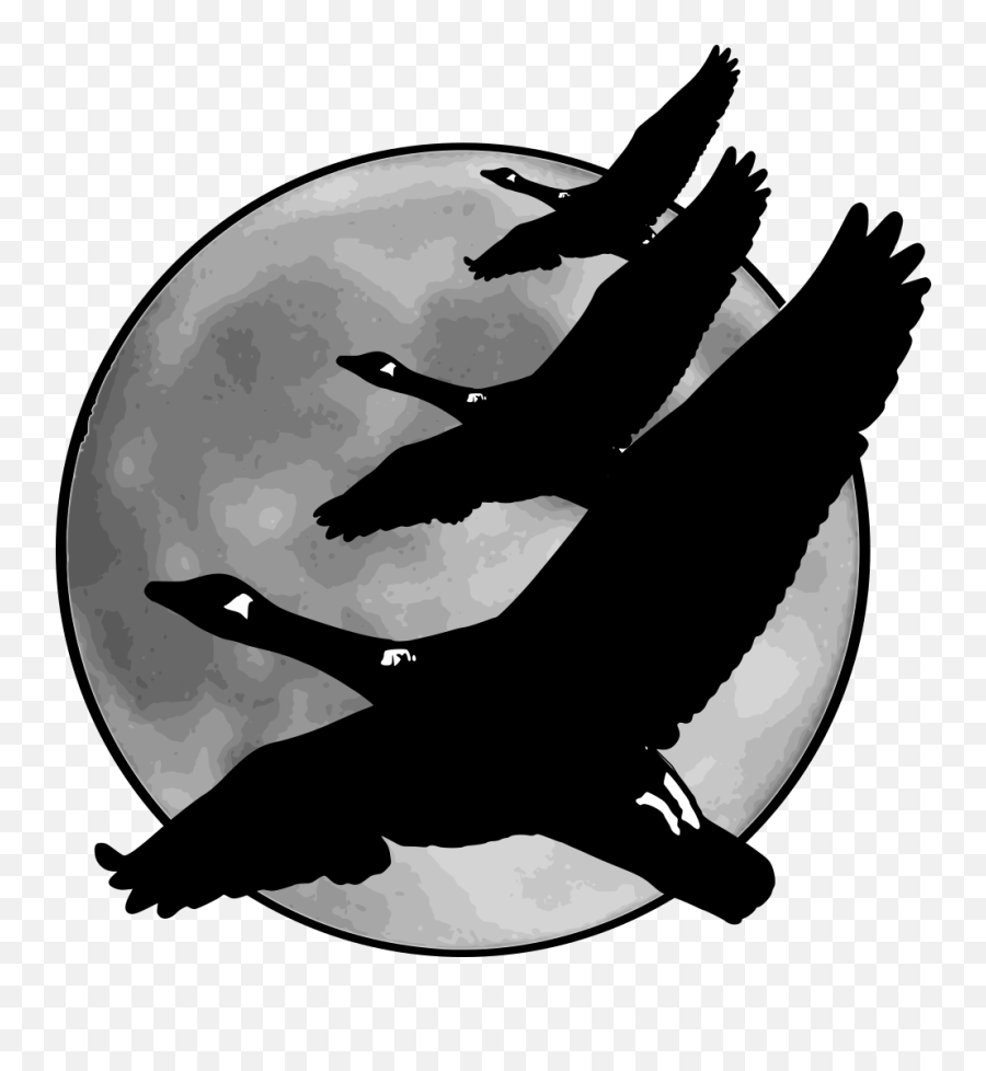 Geese In Front Of Moon Png Svg Clip Art For Web - Download Goose With Moon,Geese Png