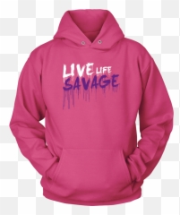 Live Life Savage Paint Drip Whitepurple Hoodie - 6 Colors png
