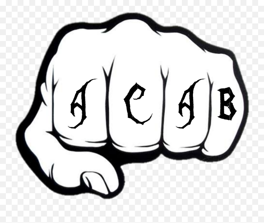 Download Acab Skinhead Fist Hand Tattoo Black White - Fist Clip Art Png,Tattoo Transparent Background