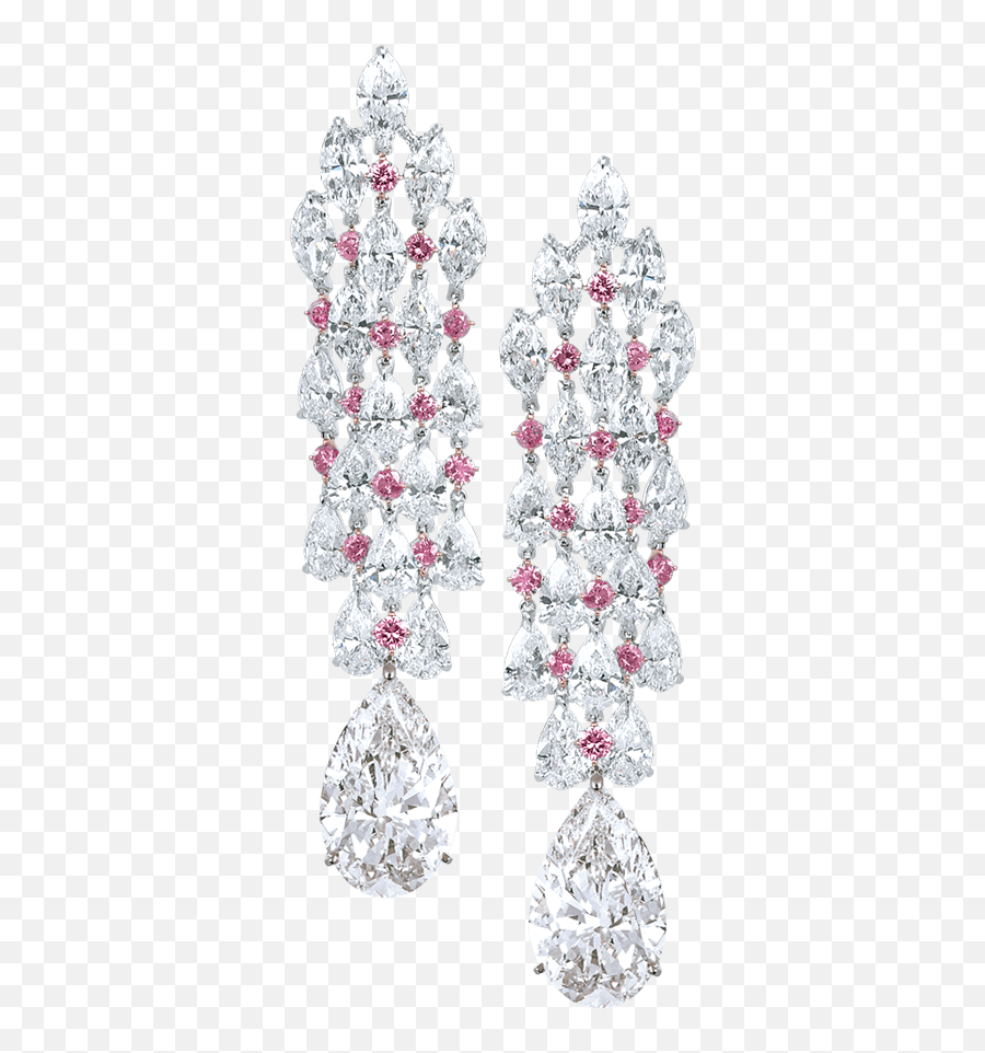 Natural Fancy Pink And White Diamond Earrings - Moussaieff Diamond Png,Diamond Earrings Png