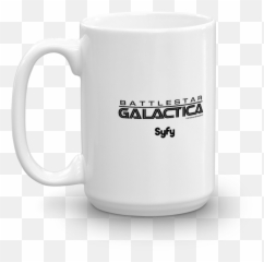 Battlestar Galactica So Say We All White Mug - Suits You Just Got Litt Up White Mug Png,Battlestar Galactica Logo