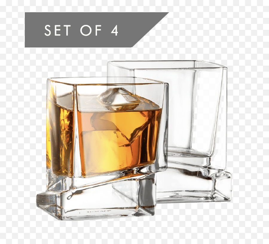 Carre Collection Set Of 4 Whiskey Glasses - Unique Shot Glass Png,Whiskey Glass Png