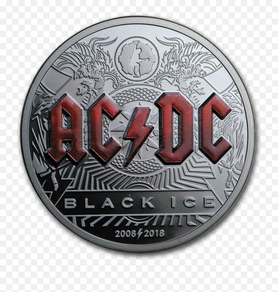 Details About 2018 Cook Islands 2 Oz Silver Acdc Black Ice Proof No Coa - Sku192814 Solid Png,Ac/dc Logo