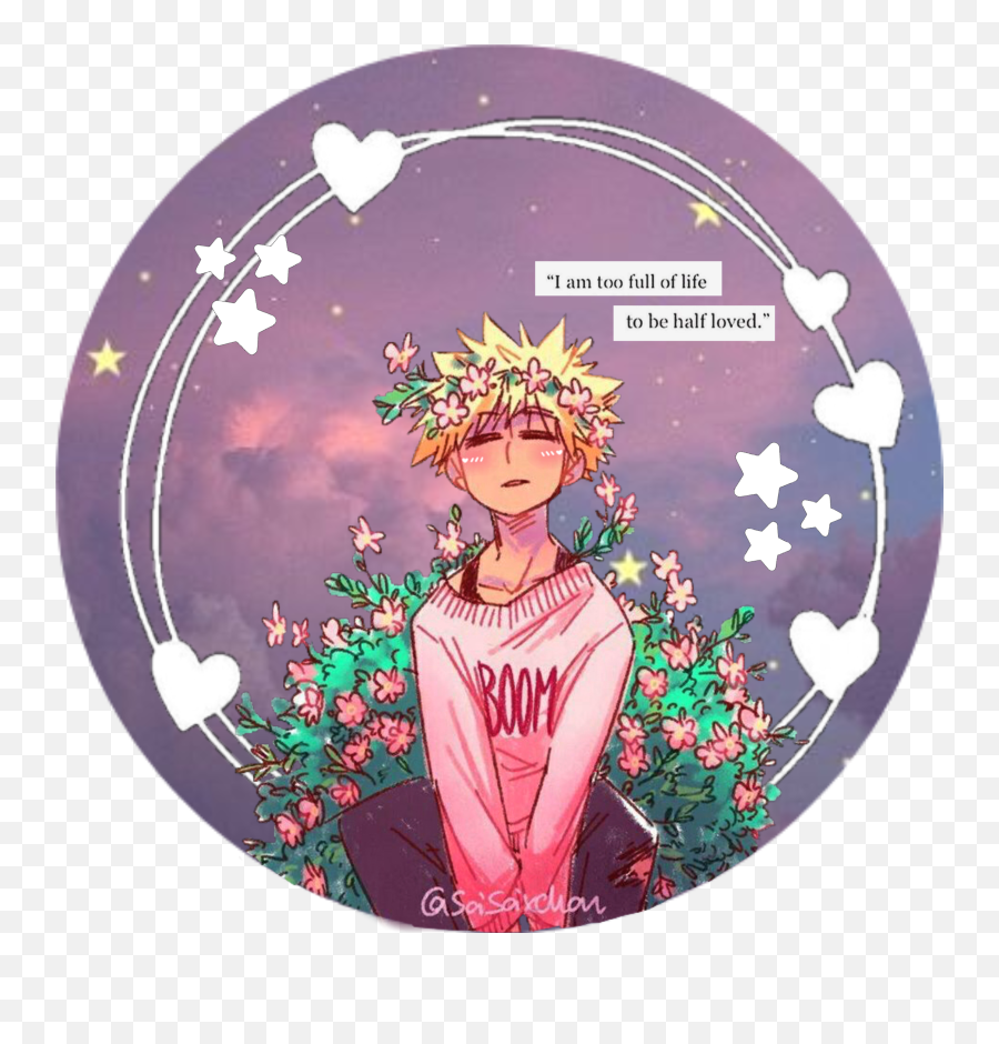 Animeboy Aethetics Pastel Kawaii Cute - Flower Crown Anime Boy Edit Png,My Hero Academia Character Icon Deku