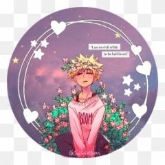 Animeboy Aethetics Pastel Kawaii Cute - Flower Crown Boy Edit png