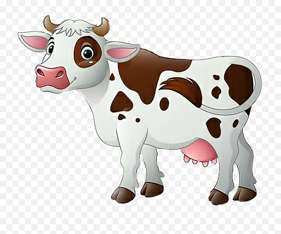 Cow Cartoon With White Background Png - Cartoon Cow Transparent Background,Vaca Png