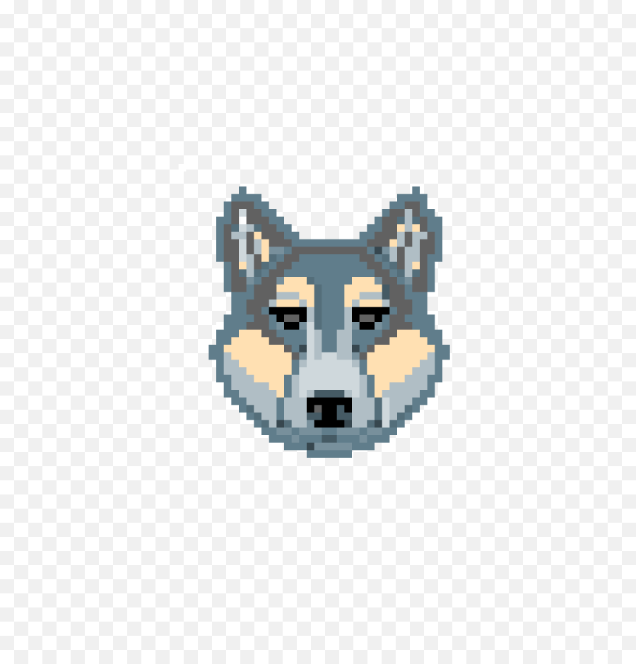Download Wolf Face - Fox Head Pixel Art Full Size Png Wolf Face Pixel Art,Wolf Face Png