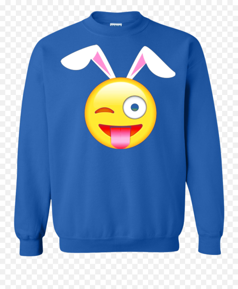 Download Tongue Out Winking Emoji Easter Bunny Ears Tee - Gildan Sweatshirt Png,Tongue Out Emoji Png