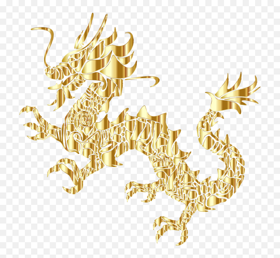 Vector Gold Dragon Transparent Png - Chinese Golden Dragon Tattoo,Chinese Dragon Transparent Background