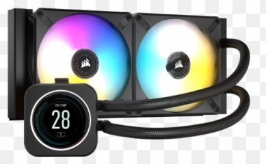 Icue H100i Elite Lcd Display Liquid Cpu Cooler - Corsair Elite Lcd png