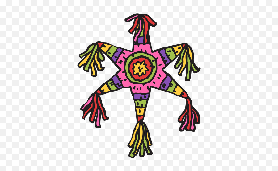 Pinata Mexican Star Colorful - Silueta De Piñata Png,Pinata Png
