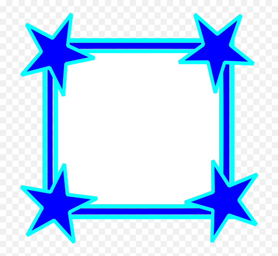 Library Of Graphic Free Download Star Border Png Files - Clipart Blue Frame,Neon Border Png