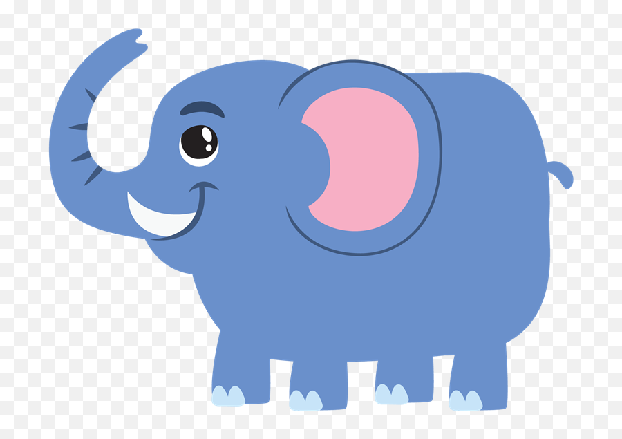Free Blue Elephant Clipart Template - Baby Cute Blue Elephant Cartoon Png,Elephant Clipart Transparent