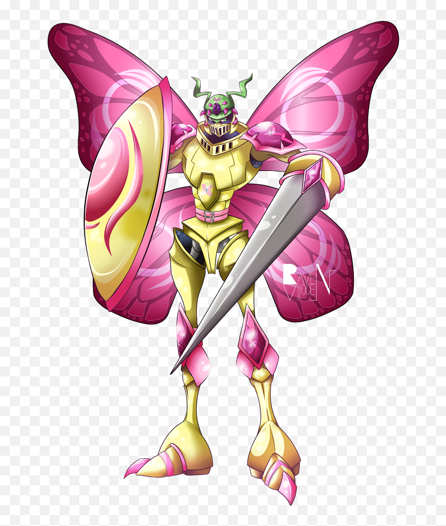 Allocen Butterfly Wings Crossover - Digimon Dukemon Png,Digimon Png
