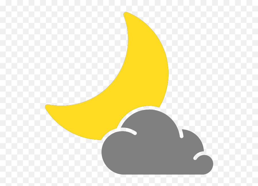 Cloudy Clipart Weather Icon Transparent - Cloudy Night Weather Symbol Png,Night Clouds Png