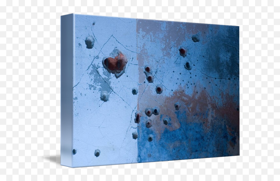 Bullet Holes In The Wall By Dennis Flood - Holes Through A Canvas Art Png,Bullet Holes Png