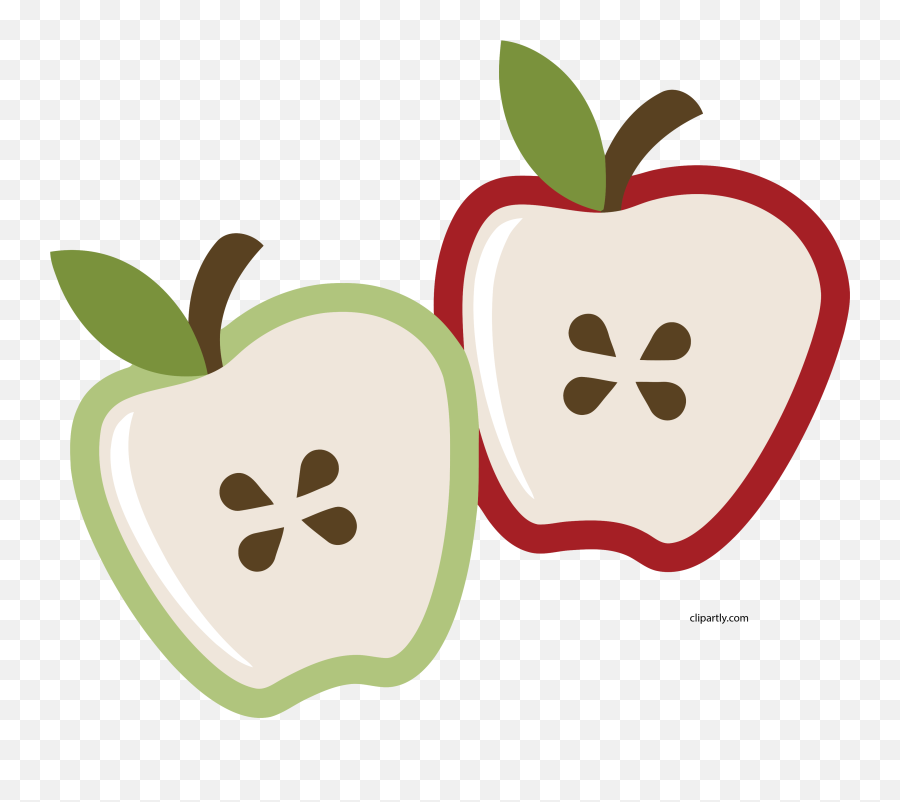 Double Half Apple Clipart Png - Apple Slices Clipart,Apple Clip Art Png