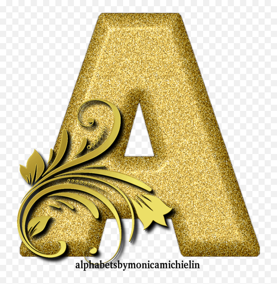 Golden Glitter Ornament Alphabet Png - Alphabet By Monica Michelin Png,Gold Glitter Png