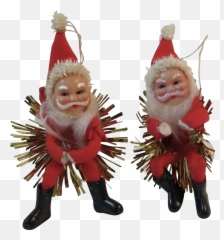 Download 2 Santa Claus Ornaments With - Christmas Png,Tinsel Png