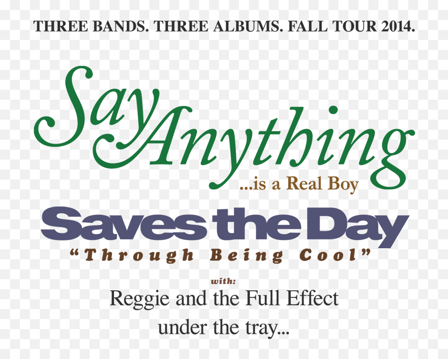 Say Anything And Saves The Day Announce Album Anniversary Co - Vertical Png,Warped Tour Logos