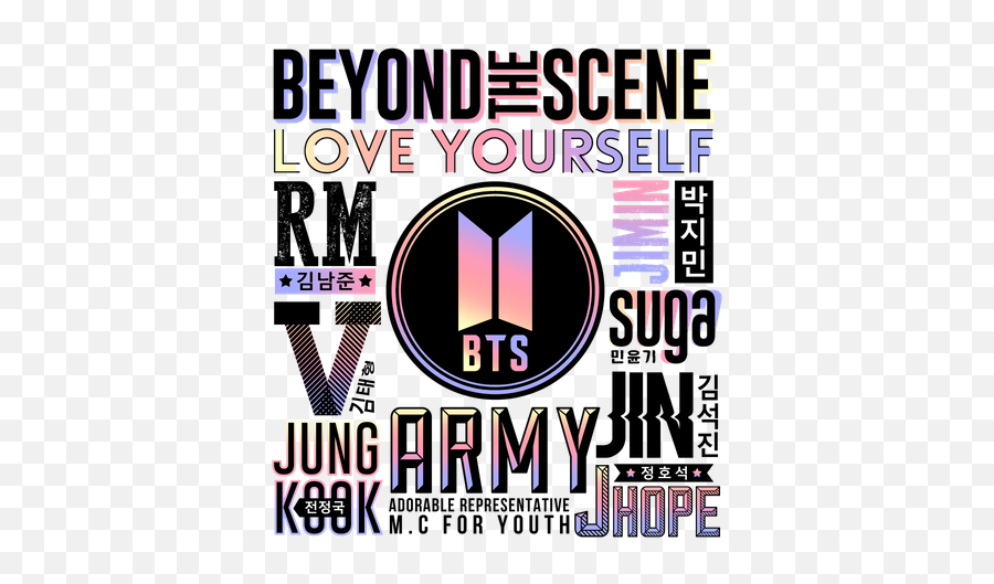 Bts Love Yourself Font Collage Art - Vertical Png,Bts Love Yourself Logo