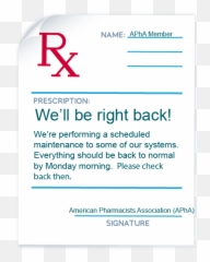 Apha Membership Application Site Under Maintenance - Rx Symbol png