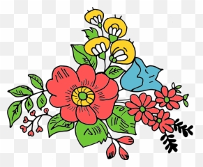 Bouquet Of Flower Transparent Drawing - Clipart Decorative png