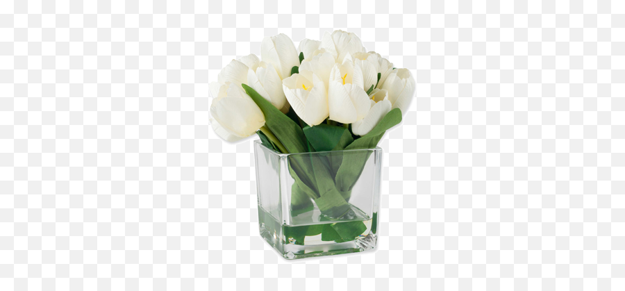Pure Garden 85 - Inch Tulip Arrangement In Clear Glass Vase Glass Vase With Flowers Png,Tulip Transparent