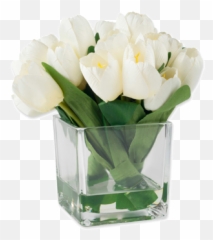 Pure Garden 85 - Inch Tulip Arrangement In Clear Glass Vase Glass Vase With Flowers Png,Tulip Transparent