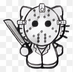 Horror Gore Movie Jason Mask Killer Blood Hk Hellokitty - Printable Hello Kitty Coloring Pages Png,Friday The 13th Png