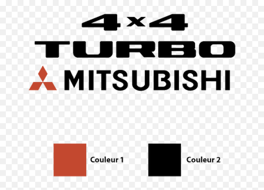 Mitsubishi 4x4 Turbo Logo Sticker - Mitsubishi 4x4 Logo Png,Mitsubishi Logo Png
