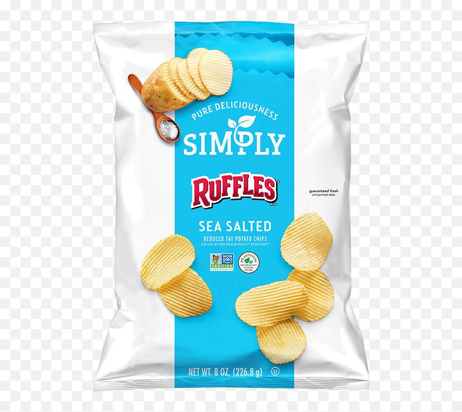 Sea Salted Reduced Fat Potato Chips - Simply Ruffles Png,Ruffles Png