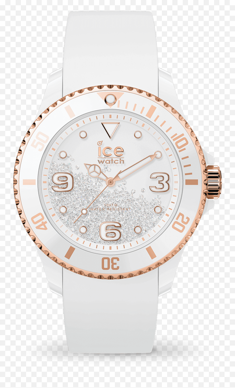Ice - Watch Ice Crystal White Rosegold Smooth Medium 017247 Ice Watch Png,White Rose Transparent