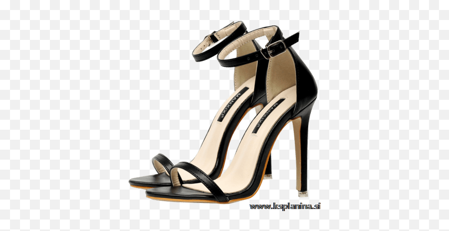 Download Hd Ankle Strap Mini Heel Sandals Black - Sandal Ankle Strap Heel Sandals Black Png,Heel Png