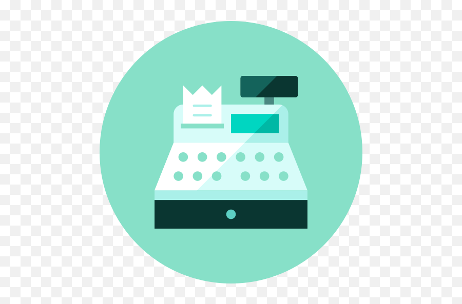 Cashier Cash Register Free Icon Of Kameleon Green Round - Icono De Caja Registradora Png,Cash Register Png