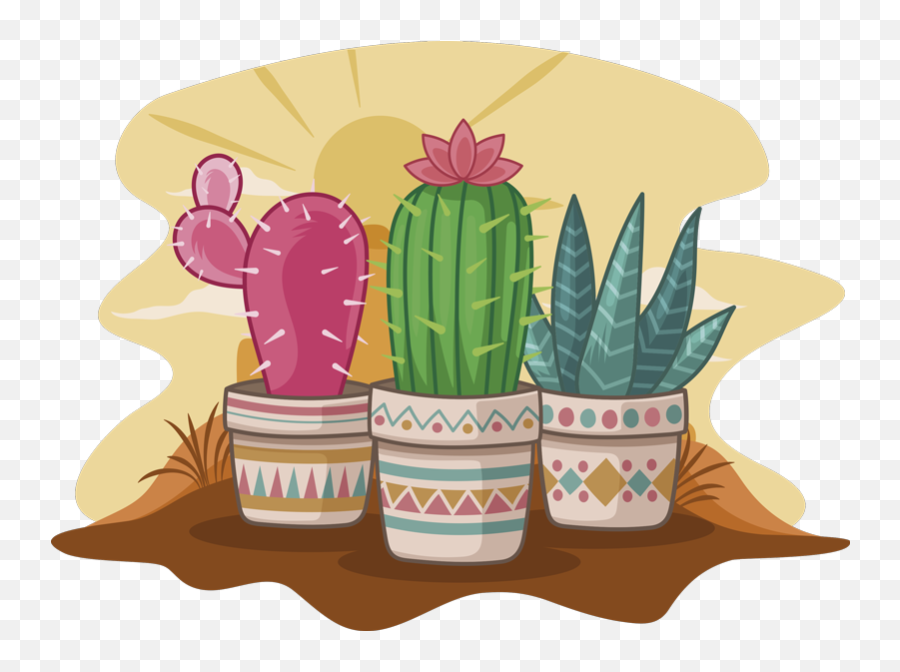 Cactus Desert Plant Wall Sticker - Cuadros De Cactus Coloridos Png,Desert Plant Png