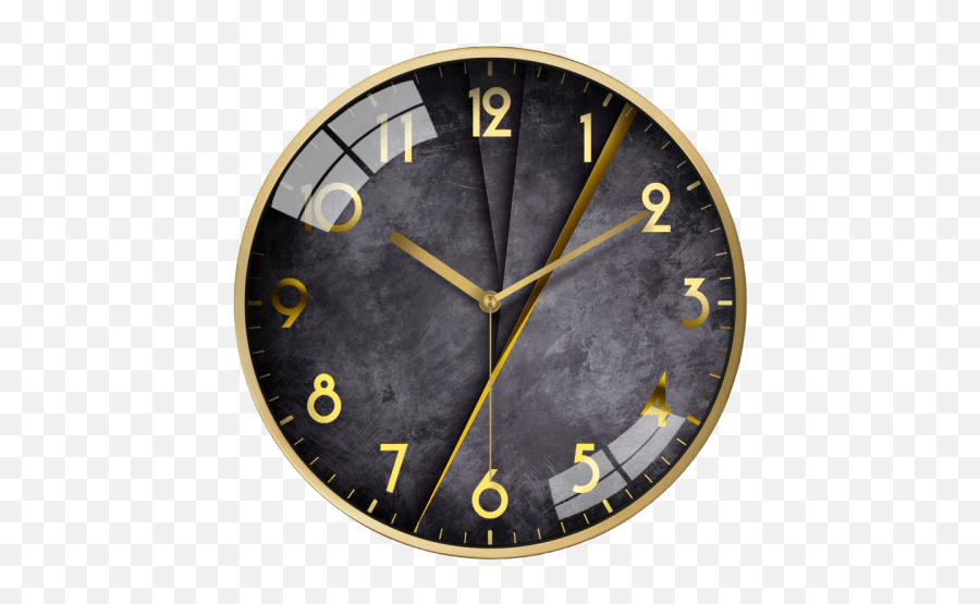 Large Modern Wall Clock - Contemporary Gold Wall Clock Png,Gold Clock Png