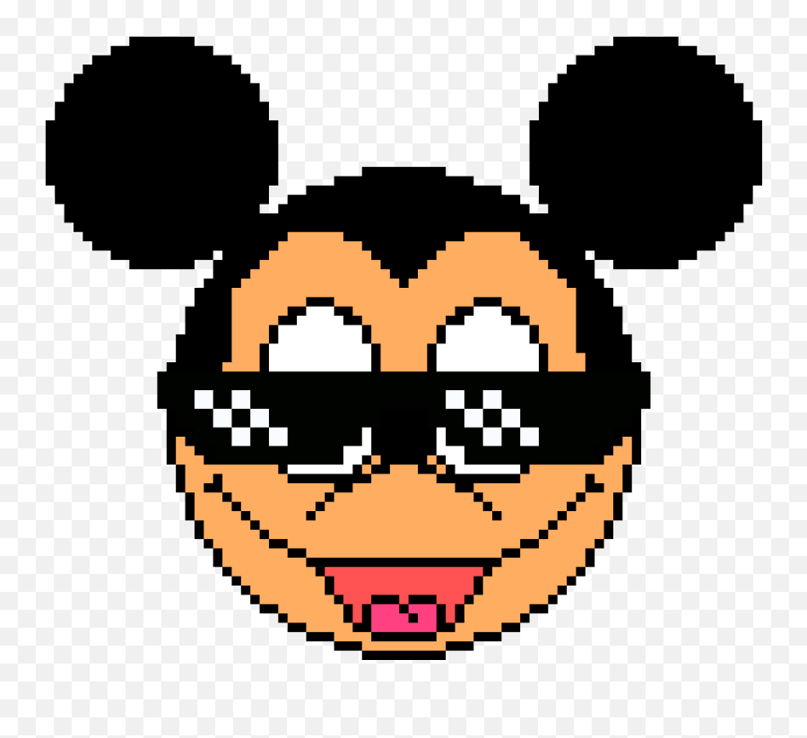 Pixilart - Mickey Mouse With Mlg Glasses By Jovannipixilart Pixel Art Circle Png,Swag Glasses Png