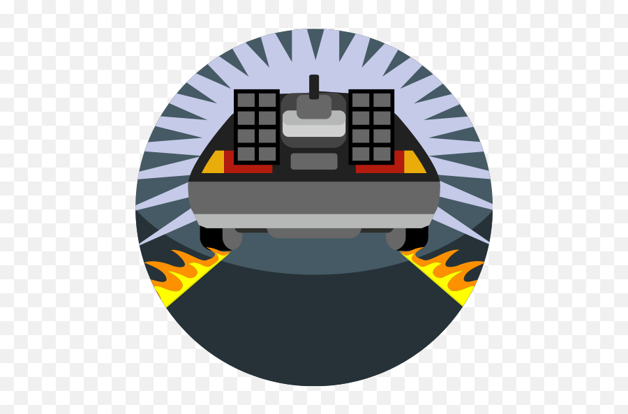 Back To The Future Car Delorean Fast Fire Vehicle Icon - Back To The Future Clipart Png,Car Back Png