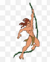 Tarzan Disney Clipart - Tarzan Swinging On Vine Png,Tarzan Png