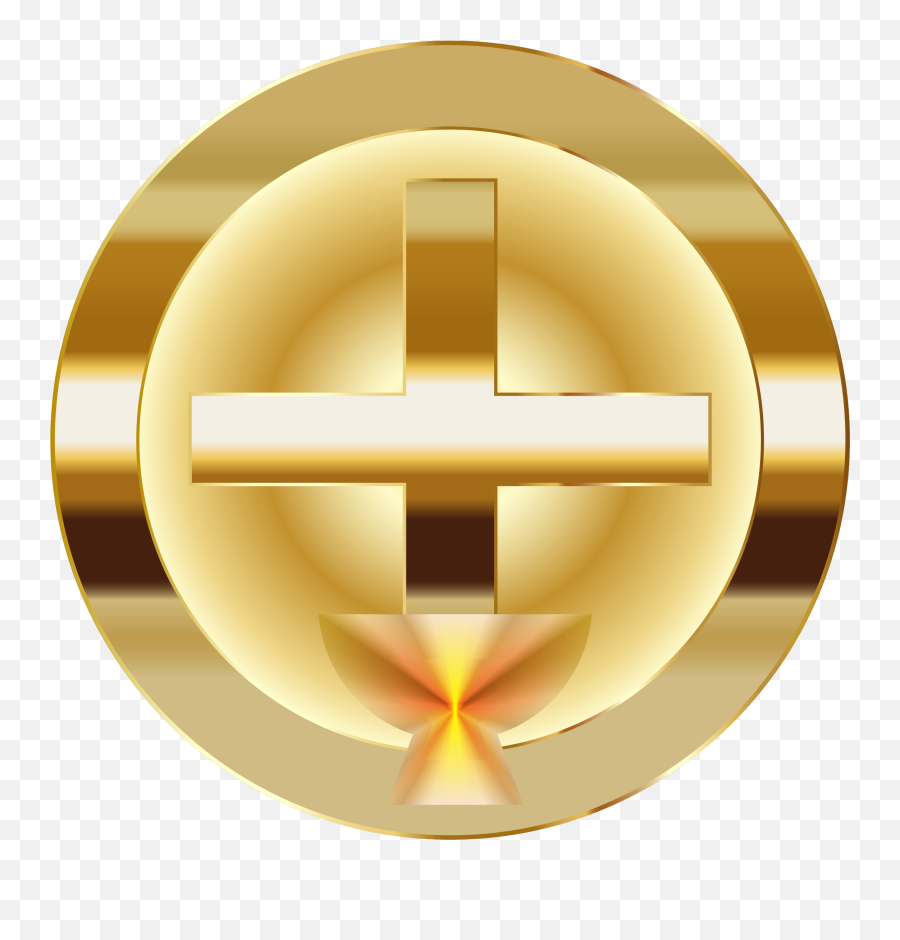 Free Icons Png Design Of Gold Cross - Gold Circle With Cross,Gold Cross Png
