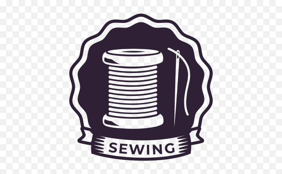 Sewing Needle Thread Reel Badge Sticker - Clip Art Png,Needle And Thread Png