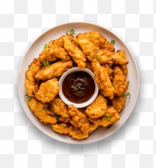 Buttermilk Chicken Tenders - Transparent Top View Food Png,Fried Chicken Png