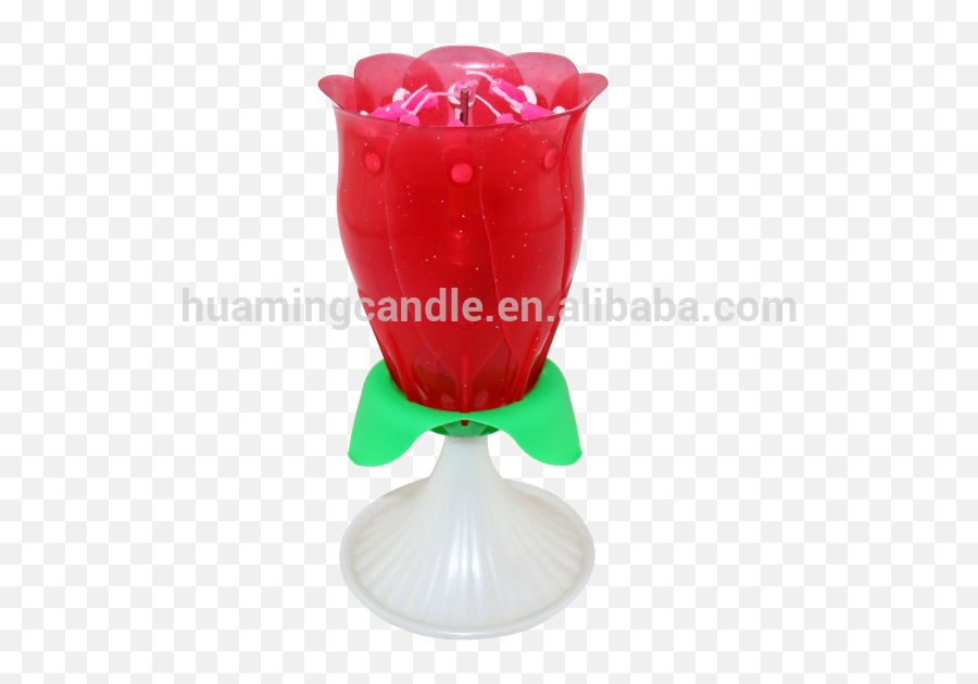 Rose Unrotate Flower Shape Music Birthday Candle - Wax Vase Png,Flower Shape Png
