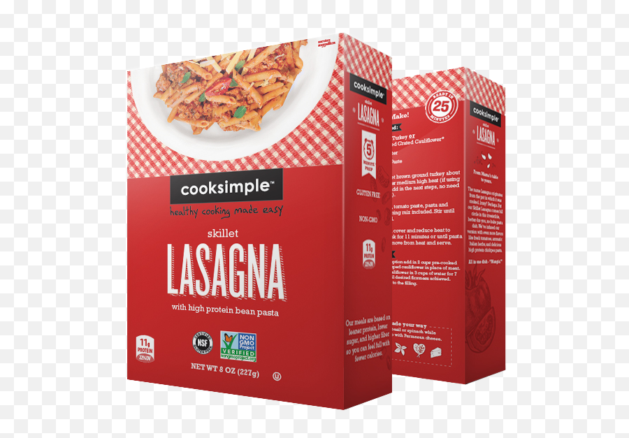 Cooksimple Skillet Lasagna - Packaging Pasta Design Protein Png,Lasagna Png