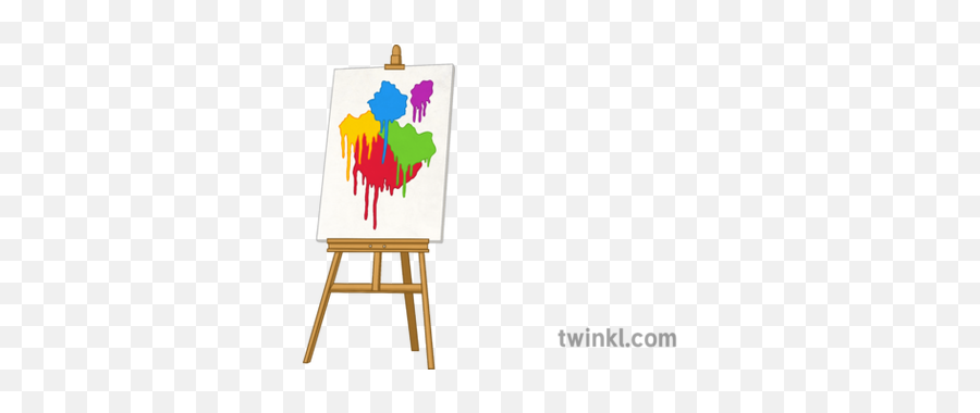 Art Easel Canvas Paint Illustration - Tree Png,Easel Png