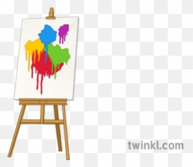 Art Easel Canvas Paint Illustration - Tree Png,Easel Png