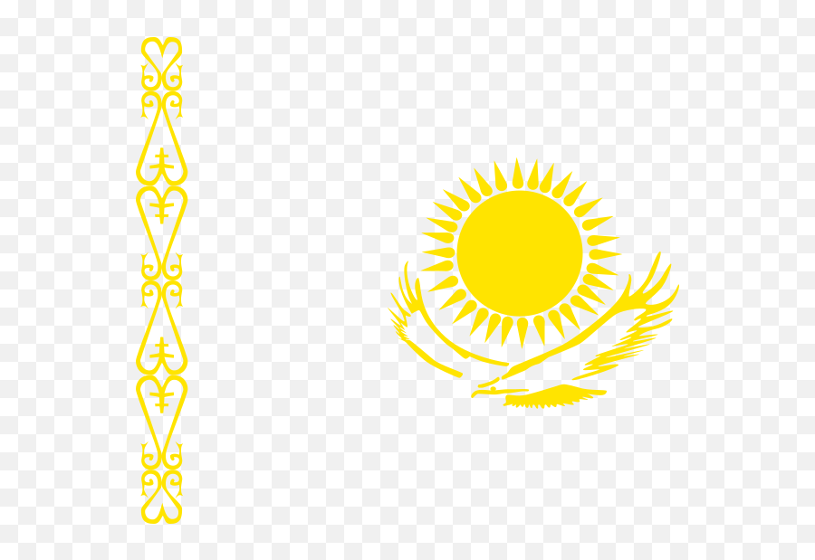 Kazakhstan Flag Blank Background Clip Art - Kazakhstan Flag Drawing Png,Blank Flag Png