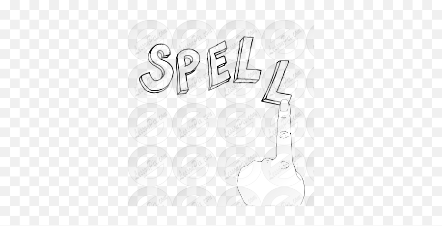 Spell Outline For Classroom Therapy Use - Great Spell Clipart Horizontal Png,Spell Png